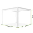 SUN PREMIUM 3x3 m fehér terasz pergola