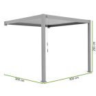 SUN PREMIUM WALL 3x3 m fehér terasz pergola