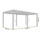 SUN ELEGANCE 3x6 m Light Gray terasz pergola