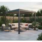 Sun-Elegance 3x3m Motoros Bioklimatikus Pergola – Antracit Kerti Terasz Pergola