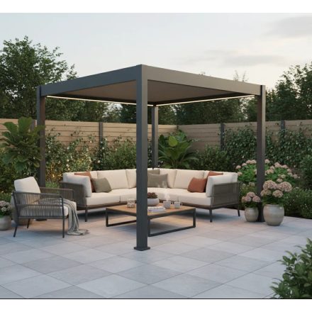 Sun-Elegance 3x3m Motoros Bioklimatikus Pergola – Antracit Kerti Terasz Pergola