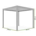SUN ELEGANCE 3x3 m  Motoros fehér terasz pergola + LED világítás