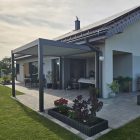 SUN ELEGANCE 3x4 m  Motoros light grey terasz pergola + LED világítás