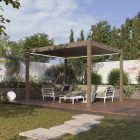 SUN ELEGANCE 3x4 m  Motoros taupe szürke terasz pergola + LED világítás