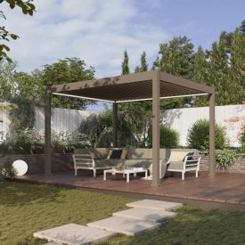   SUN ELEGANCE 3x4 m  Motoros taupe szürke terasz pergola + LED világítás