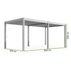SUN ELEGANCE 3x6 m  Motoros taupe szürke terasz pergola + LED világítás