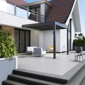   SUN ELEGANCE WALL 3x3 m  Motoros antracit terasz pergola + LED világítás