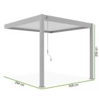 SUN ELEGANCE WALL 3x3 m  Motoros antracit terasz pergola + LED világítás