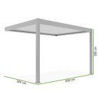 SUN ELEGANCE WALL 3x4 m  Motoros taupe szürke terasz pergola + LED világítás