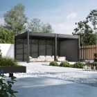 SUN DELUX 3,6x5,3 m antracit szabadon álló terasz pergola