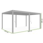 SUN DELUX 3,6x5,3 m antracit szabadon álló terasz pergola