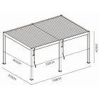 SUN DELUX 3,6x5,3 m antracit szabadon álló terasz pergola