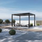 SUN DELUX PRO Motoros + Led világítás 3x4 m antracit terasz pergola