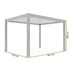 SUN DELUX PRO Motoros + Led világítás 3x4 m Light grey terasz pergola