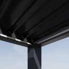 SUN DELUX PRO 4x8 m antracit elektromos bioklimatikus pergola – prémium alumínium árnyékoló LED-világítással és motoros lamellákkal