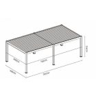 SUN DELUX PRO 4x8 m antracit elektromos bioklimatikus pergola – prémium alumínium árnyékoló LED-világítással és motoros lamellákkal