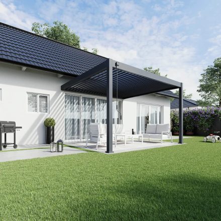 SUN DELUX WALL 3,6x4 m antracit terasz pergola