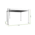 SUN DELUXE 3.6x4 m fehér terasz pergola