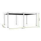 SUN DELUX PRO motoros + Led világítás 4x6 m kerti terasz pergola fehér