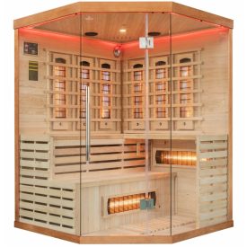   Sundum Solea 4 személyes Smart Infravörös Sarok Szauna Barna