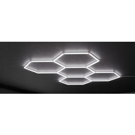   Hexagon LED hatszögletű mennyezeti panel lámpa világítás garázsműhelyhez 298x209cm