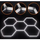 Hexagon LED hatszögletű mennyezeti panel lámpa világítás garázsműhelyhez 298x209cm