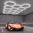 Hexagon LED lámpa hatszögletű méhsejt mennyezeti panel világítás garázsműhelyhez 522 x 298 cm