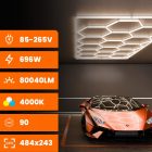 Hexagon LED hatszögletű lámpa mennyezeti panel világítás garázsműhelyhez 484 x 243 cm