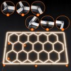 Hexagon LED hatszögletű lámpa mennyezeti panel világítás garázsműhelyhez 484 x 243 cm