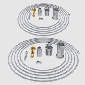   Hatszögletű garázslámpákhoz rögzített acél sodrony függeszték