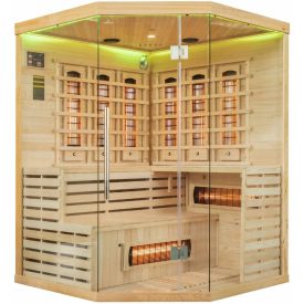   Sundum Solea 4 személyes Infravörös Sarok Szauna természetes