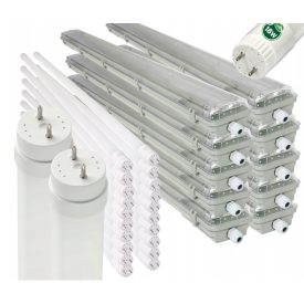   10 db Hermetikus lámpatest 120 cm-es lámpa + 2db LED fénycső 4000K 