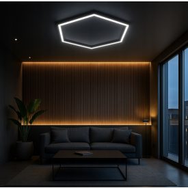   Hexagon LED hatszögletű mennyezeti panel világítás garázsműhely és barbershopokba 97x84cm
