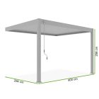 SUN ELEGANCE WALL 3x4 m fehér terasz pergola