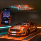 Hexagon RGB LED hatszögletű mennyezeti panel lámpa világítás garázsműhelyhez + App távirányító