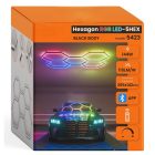 Hexagon RGB LED hatszögletű mennyezeti panel lámpa világítás garázsműhelyhez + App távirányító