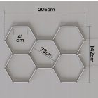 Hexagon RGB LED hatszögletű mennyezeti panel lámpa világítás garázsműhelyhez + App távirányító
